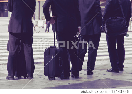 Business man waiting to cross the street Business man waiting to cross the street 13443796