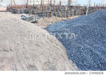 piles gravel and sand for construction piles gravel and sand for construction 13446826