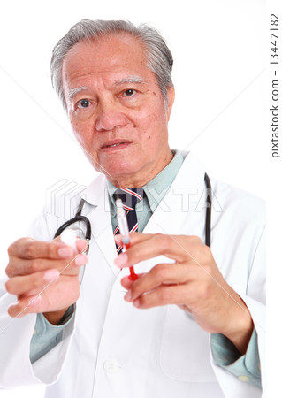 white background, old man, doctor, stethoscope, medical, healthcare, hospital, illness, vaccination  13447182