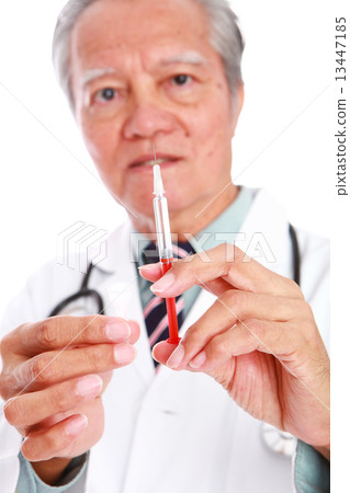 white background, old man, doctor, stethoscope, medical, healthcare, hospital, illness, vaccination  13447185