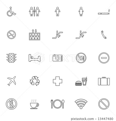 Public line icons on white background Public line icons on white background 13447480