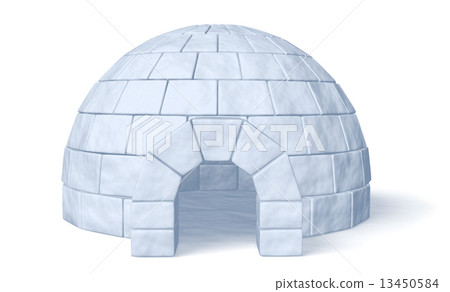 Igloo icehouse on white front view 13450584