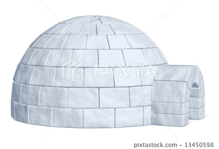 Igloo icehouse on white side view 13450598