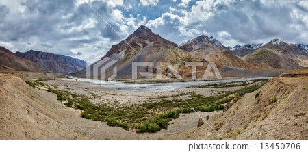 Spiti valley and river in Himalayas 13450706