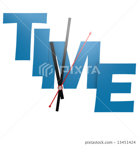 Time word with clock 13451424