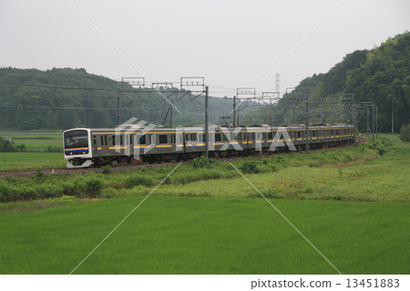 Sobu Main Line 209 series 2000 series going through the countryside 13451883