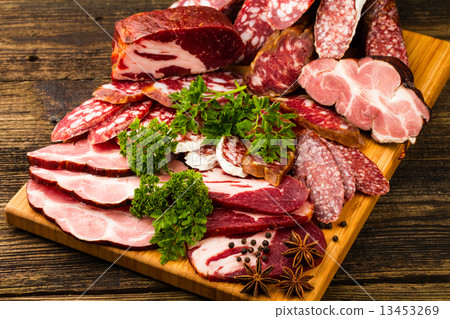 sausage and meat sausage and meat 13453269