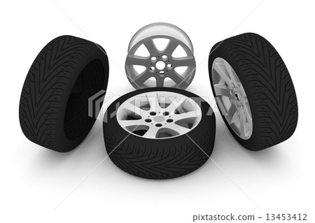 wheels isolated on white wheels isolated on white 13453412