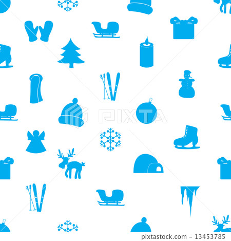 winter icons seamless pattern eps10 13453785