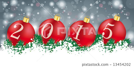 Long Grey Christmas Card Red Baubles 2015 Long Grey Christmas Card Red Baubles 2015 13454202