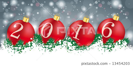Long Grey Christmas Card Red Baubles 2016 Long Grey Christmas Card Red Baubles 2016 13454203