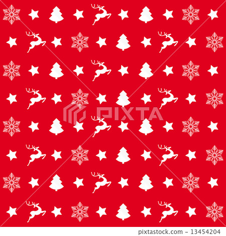 Red Christmas Patterns Rentier Tree Snowflake 13454204