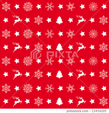 Red Christmas Patterns Snowflakes Rentier Tree Red Christmas Patterns Snowflakes Rentier Tree 13454205