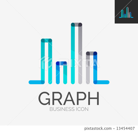 Minimal line design logo, chart, graph icon - Stock Illustration ...