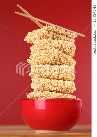 fast food noodles in a bowl fast food noodles in a bowl 13454542