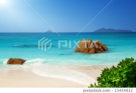 Anse Lazio beach on Praslin island in Seychelles 13454812