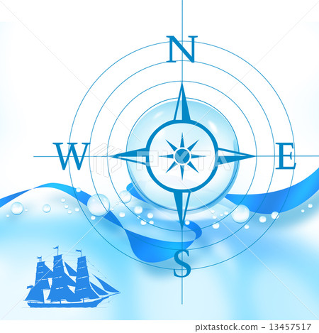 Sailboat compass nautical ship old retro compass Sailboat compass nautical ship old retro compass 13457517