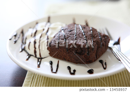 brownies on wood background 13458937