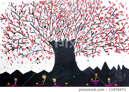 Abstract watercolor tree 13459471