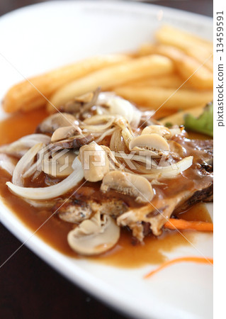 Grilled Porkchop with Potatoes and Veggies Grilled Porkchop with Potatoes and Veggies 13459591