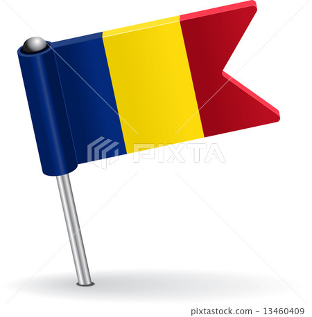 Romanian pin icon flag. Vector illustration 13460409