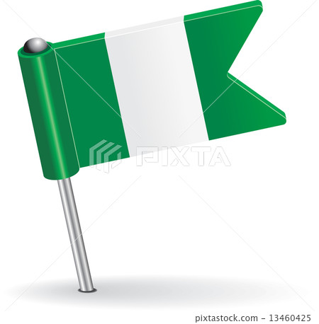 Nigerian pin icon flag. Vector illustration Nigerian pin icon flag. Vector illustration 13460425