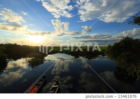 亞馬遜河的日落 13461876