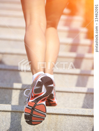 sports legs running/climbing on mountain stairs  13462091