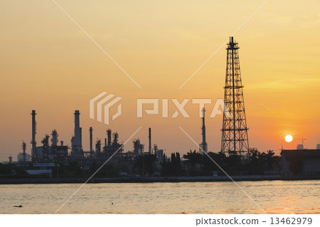 oil refinery plant with morning light use for petrochemical industry oil refinery plant with morning light use for petrochemical industry 13462979