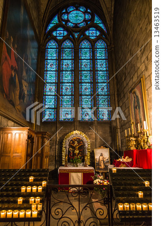 Paris Notre Dame Temple Stained glass 13463519
