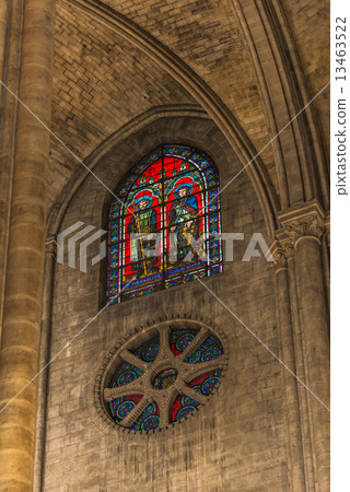 Paris Notre Dame Temple Stained glass 13463522