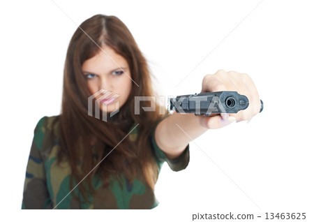 Pretty woman with a gun Pretty woman with a gun 13463625