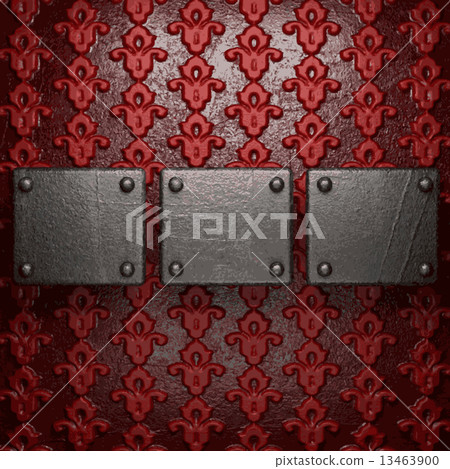 metal on red background 13463900