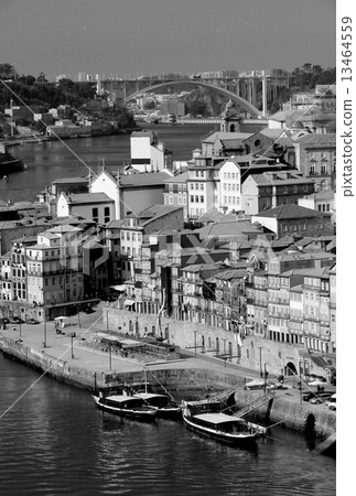 Portugal. Porto city. View of Douro river embankment  in black a 13464559
