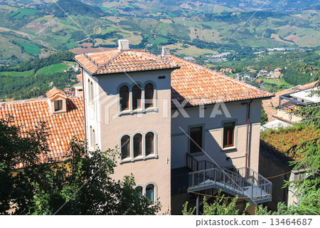 View of the village from the fortress of San Marino. The Republi View of the village from the fortress of San Marino. The Republi 13464687