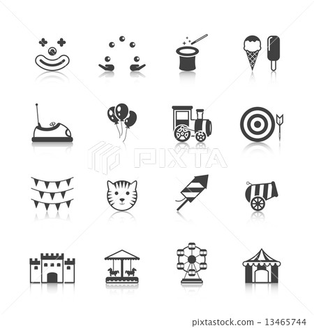 Amusement Park Icons Black Amusement Park Icons Black 13465744