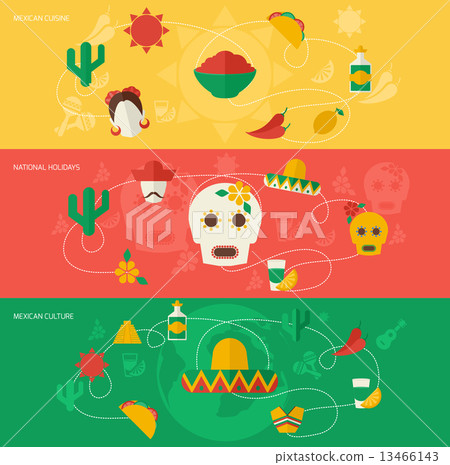 Mexico flat banner set 13466143