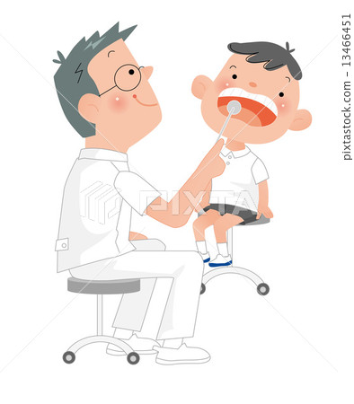 一個正在接受牙科檢查的男孩 13466451