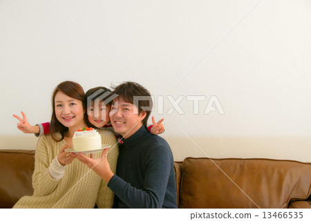 Family with cake Family with cake 13466535