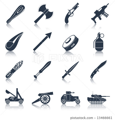 Weapon icons black set 13466661