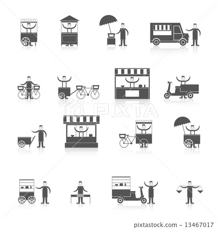 Street food icon black 13467017
