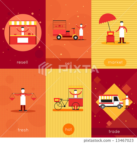 Street food mini poster set 13467023