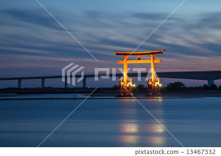 Light up of Lake Hamana Torii 13467332