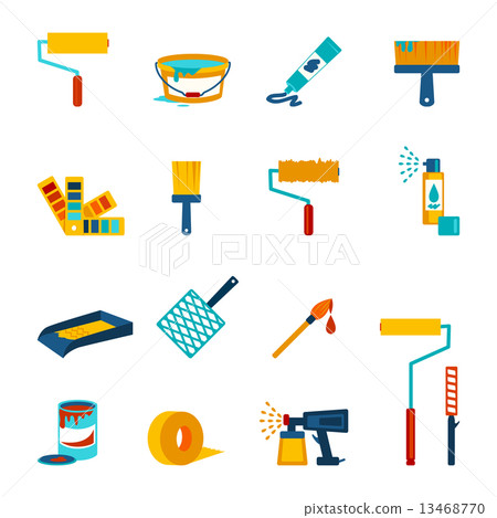 Painting icons flat 13468770