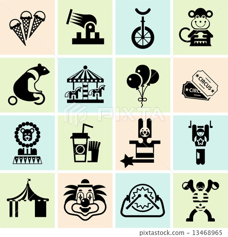 Circus icons set black Circus icons set black 13468965