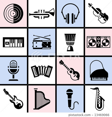 Musical instruments black set - Stock Illustration [13469066] - PIXTA
