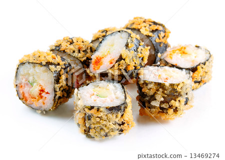 Tempura roll with salmon and avocado Tempura roll with salmon and avocado 13469274