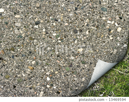 bead old asphalt with green grass under him bead old asphalt with green grass under him 13469594