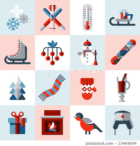 Winter icons set 13469694