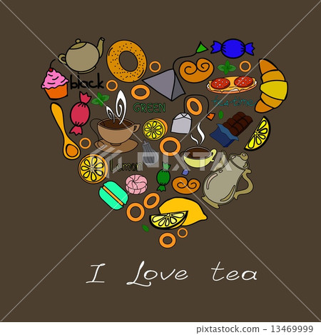 Vector card with cups and teapots. Vector card with cups and teapots. 13469999